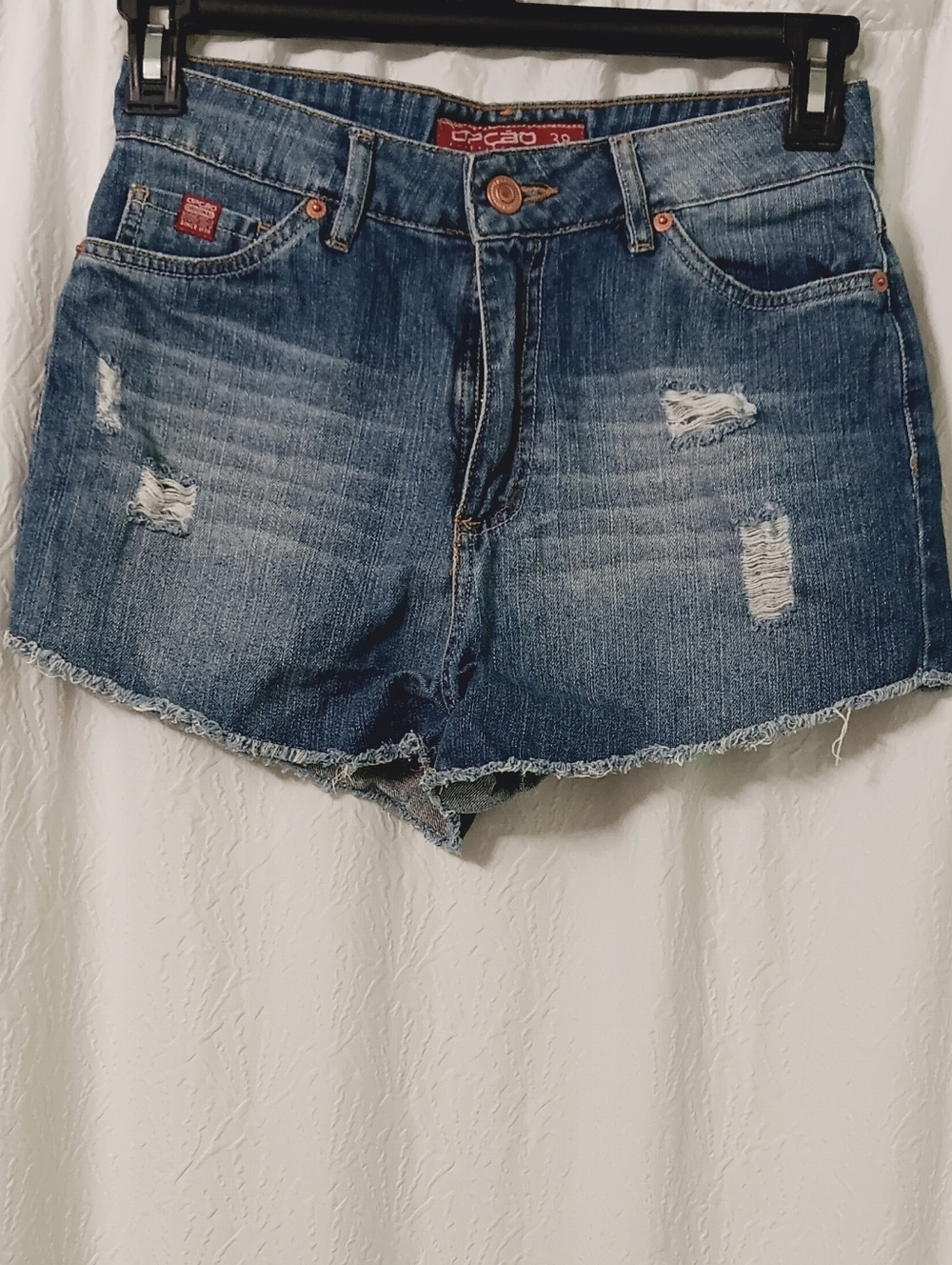 Opcão Distressed Blue Denim Women’s Shorts Size 38 / US 28